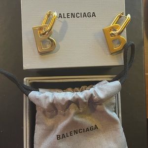 BALENCIAGA B CHAIN XS GOLD EARRINGS